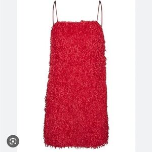 Vero Moda Kari fuzzy feather mini slip dress Medium party
